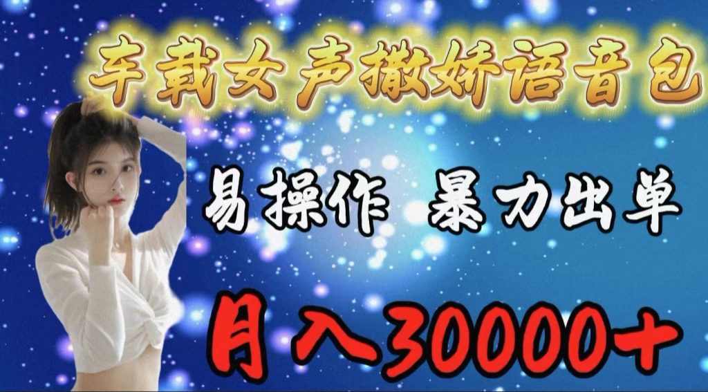 图片[1]-车载女生撒娇语音包，易操作，暴力出单，月入3000+-一尺涵知