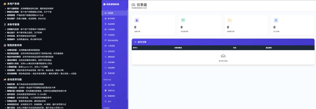 图片[1]-闲鱼开源系统–自动回复 + 多账号管理+自动发货-一尺涵知