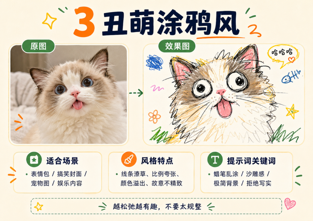 普通照片一键变涂鸦插画?这 6 组 AI 转绘提示词可以直接抄-一尺涵知 普通照片一键变涂鸦插画?这 6 组 AI 转绘提示词可以直接抄-一尺涵知