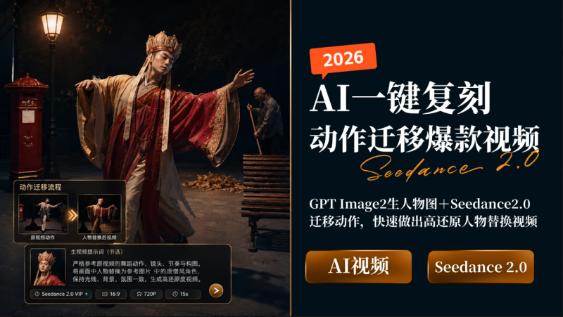 AI 动作迁移教程：Seedance 2.0 与 SCAIL2 闭源、开源方案实测-一尺涵知