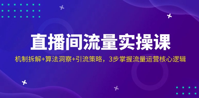 直播间流量实操课：机制拆解+算法洞察+引流策略，3步掌握流量运营核心逻辑-一尺涵知