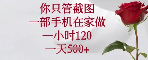 你只管截图，一部手机在家做，一小时120.一天5张【揭秘】-一尺涵知