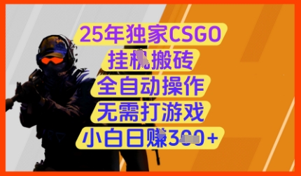 25年独家CSGO挂G搬砖，全自动操作，无需打游戏，小白日入3张+【揭秘】-一尺涵知
