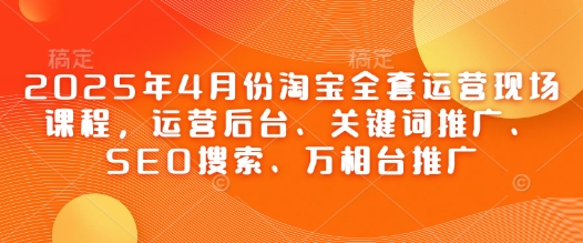 2025年4月份淘宝全套运营现场课程，运营后台、关键词推广、SEO搜索、万相台推广-一尺涵知