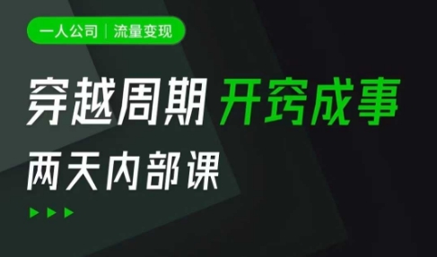 一人公司：流量变现课，一人公司的方法模型拆解， 拆解富人思维，流量思维，小老板思维等-一尺涵知