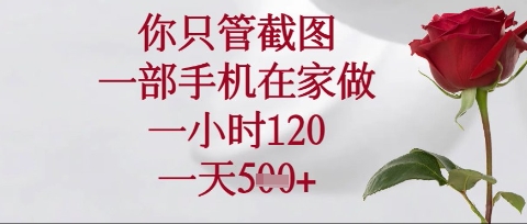 你只管截图，一部手机在家操作，一小时120.一天5张【揭秘】-一尺涵知