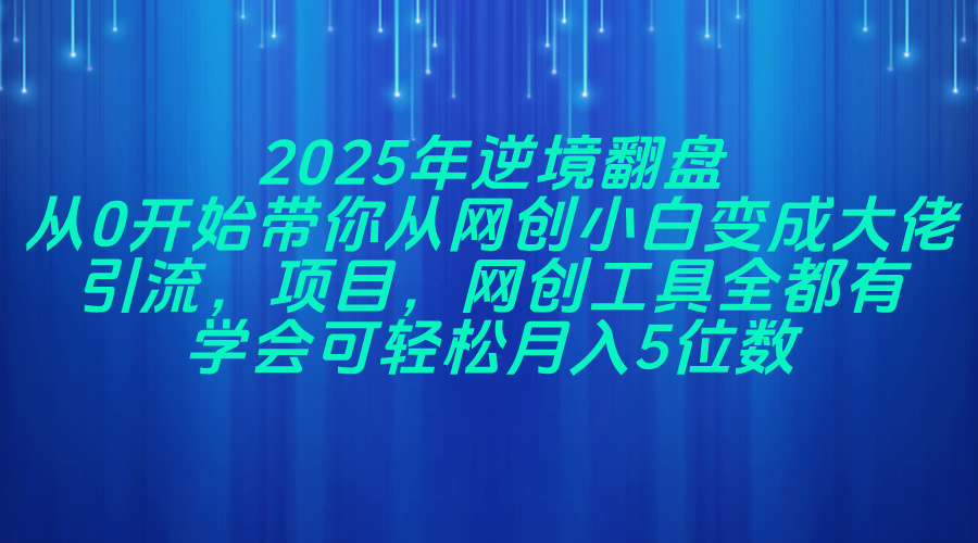 2025年逆境翻盘，从0开始带你从网创小白变成大佬，引流，项目，网创工…-一尺涵知