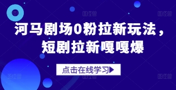河马剧场0粉拉新玩法，短剧拉新嘎嘎爆-一尺涵知
