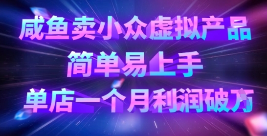 咸鱼卖小众虚拟产品，简单易上手，单店一个月利润破W-一尺涵知