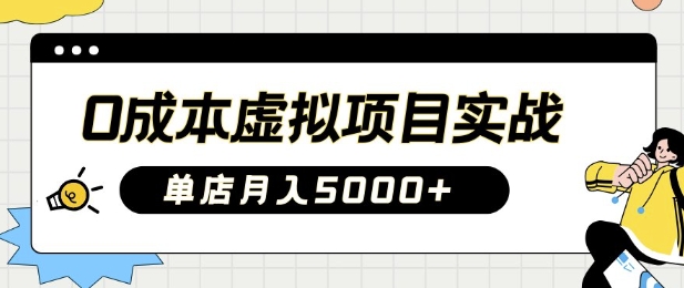 0成本虚拟项目实战手把手教你落地，单店月入5k-一尺涵知