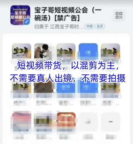 宝子哥头部团队短视频带货，以混剪为主，不需要真人出镜，不需要拍摄-一尺涵知