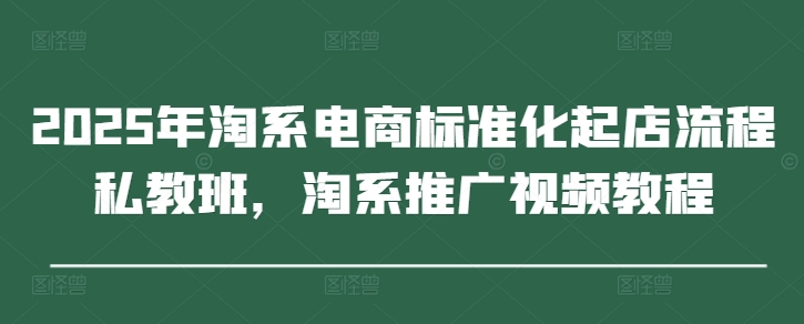 2025年淘系电商标准化起店流程私教班，淘系推广视频教程-一尺涵知