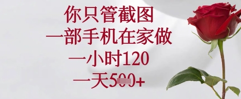 你只管截图，一部手机在家可以做，一小时120.一天5张+【揭秘】-一尺涵知