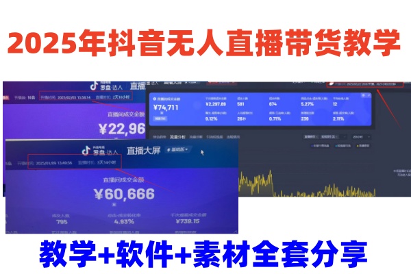 2025年抖音无人直播带货教学，从0到1全程干货快速撸金-一尺涵知