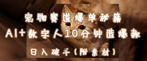 宠物赛道爆单秘籍：AI+数字人10分钟造爆款，日入1k-一尺涵知
