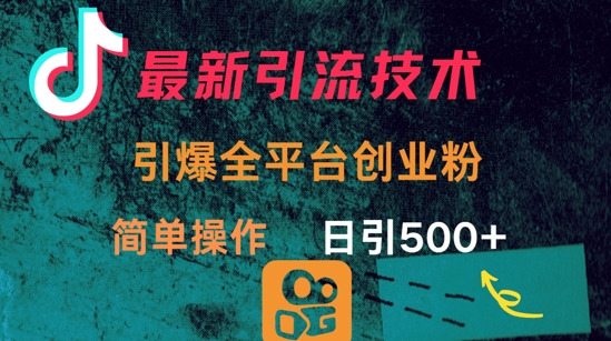 最新引流方法，引爆全平台的一个创业粉，简单操作日引300+-一尺涵知